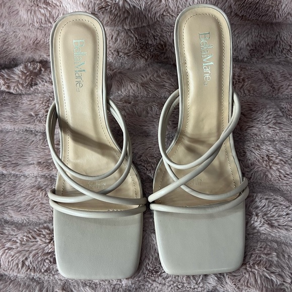Nude Square Toe Prom Heels - Picture 2 of 5
